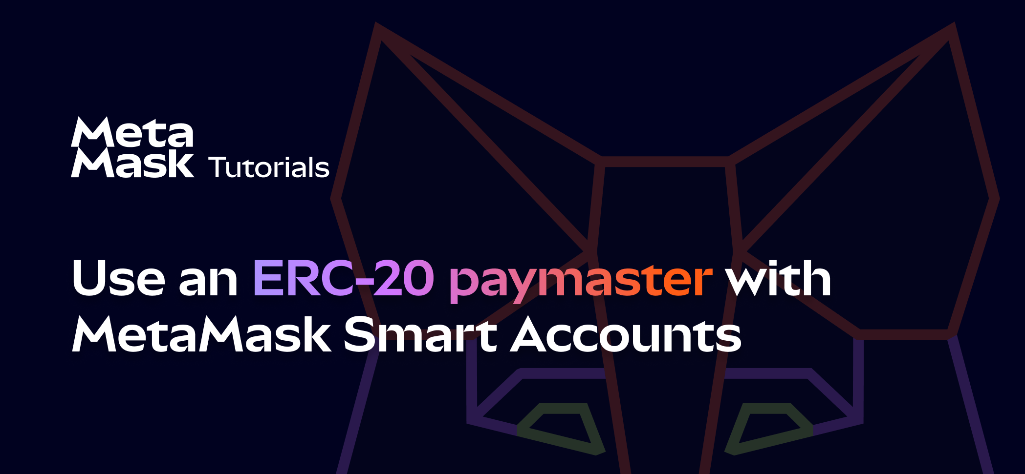 Use an ERC-20 paymaster with a smart account